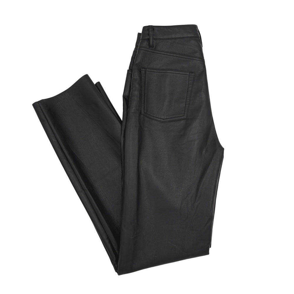 Wilfred Black Faux Leather Pants Straight Leg Minimalist Quiet Luxury Size 4
